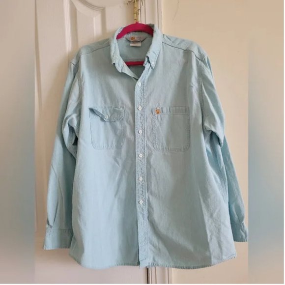 Carhartt Other - Carhartt men's button down blue long sleeves shirt size XL